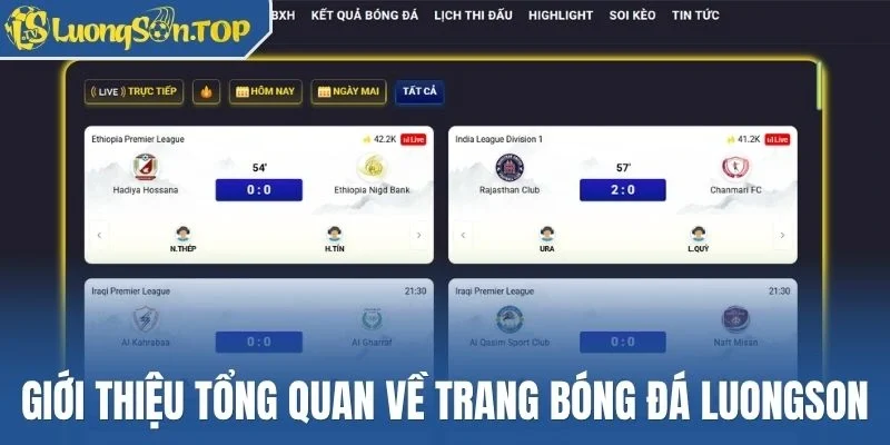 Giới thiệu tổng quan về trang bóng đá Luongson
