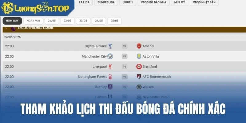 Tham khảo lịch thi đấu bóng đá chính xác