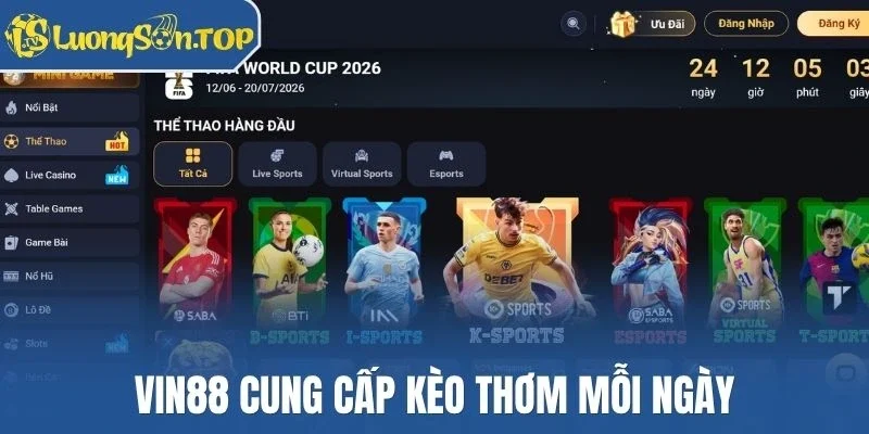 Vin88 cung cấp kèo thơm mỗi ngày