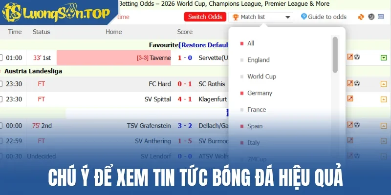 Chú ý để xem tin tức bóng đá hiệu quả