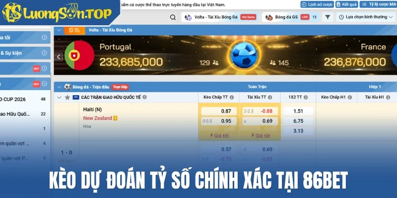 Kèo dự đoán tỷ số chính xác tại 86Bet