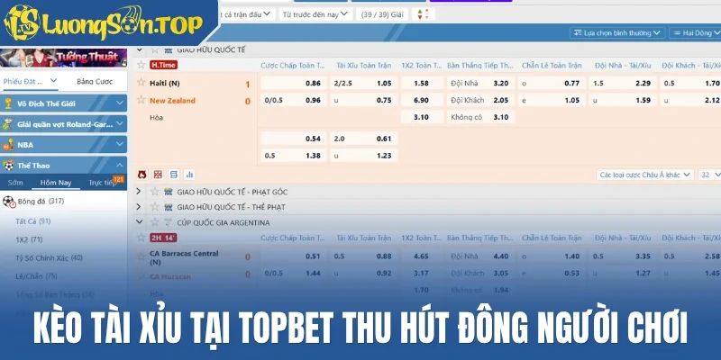 Kèo tài xỉu tại Topbet thu hút đông người chơi