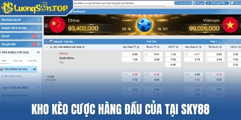 Kho kèo cược hàng đầu của tại Sky88