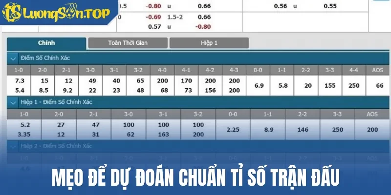 Mẹo để dự đoán chuẩn tỉ số trận đấu