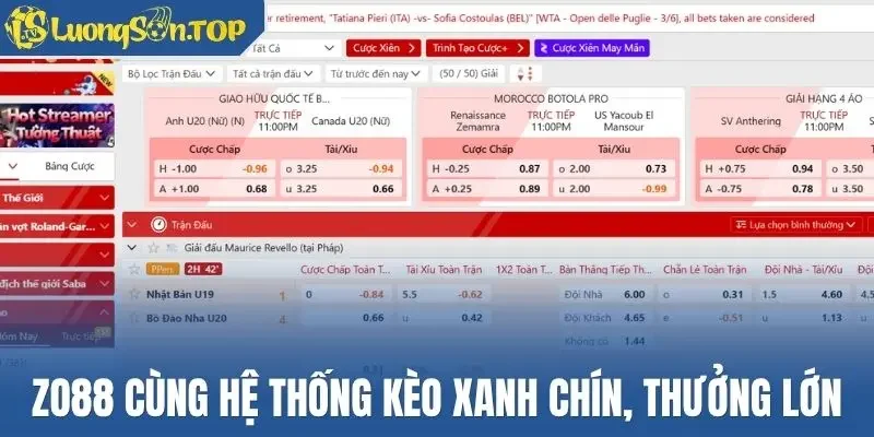 Zo88 cùng hệ thống kèo xanh chín, Odds thưởng lớn